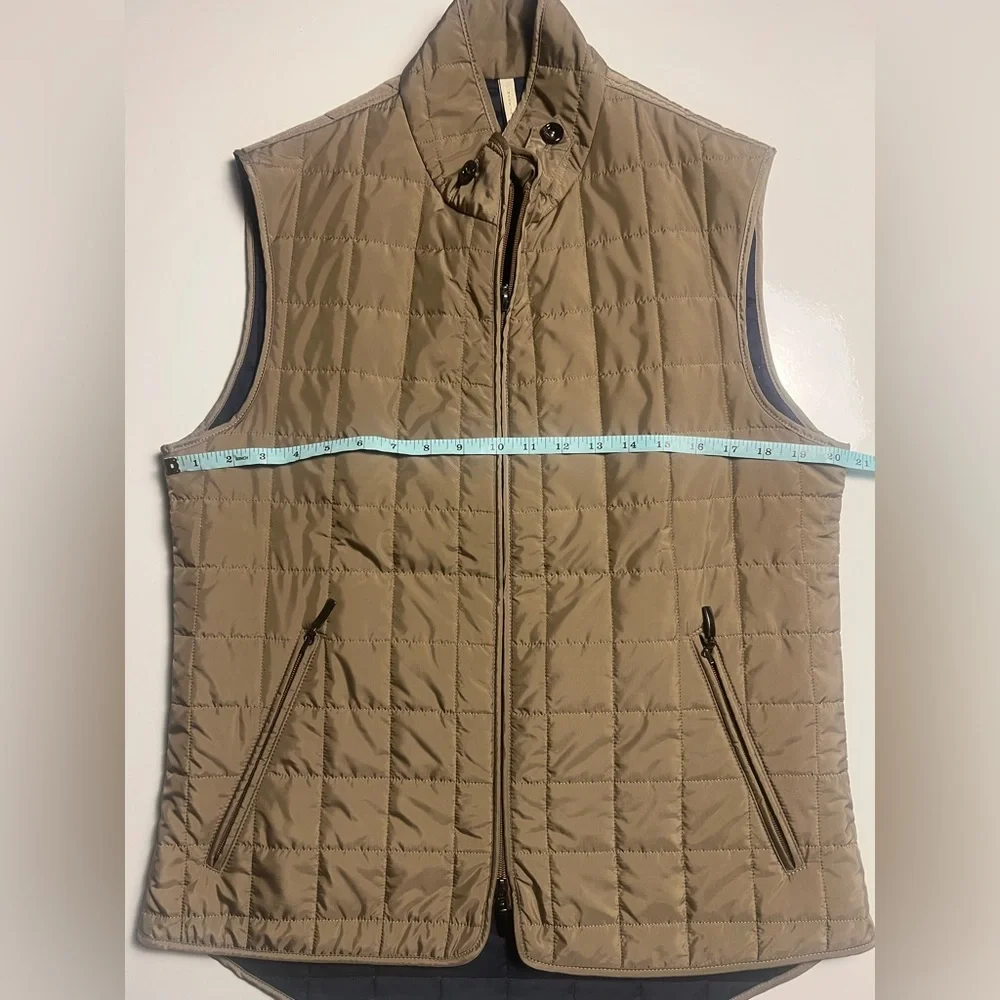St. Croix Quilted Vest Mens Small Navy Khaki Made in Italy